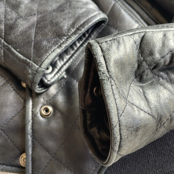 QUILTED LEATHER BOMBER JACKET - Picture 8 of 14